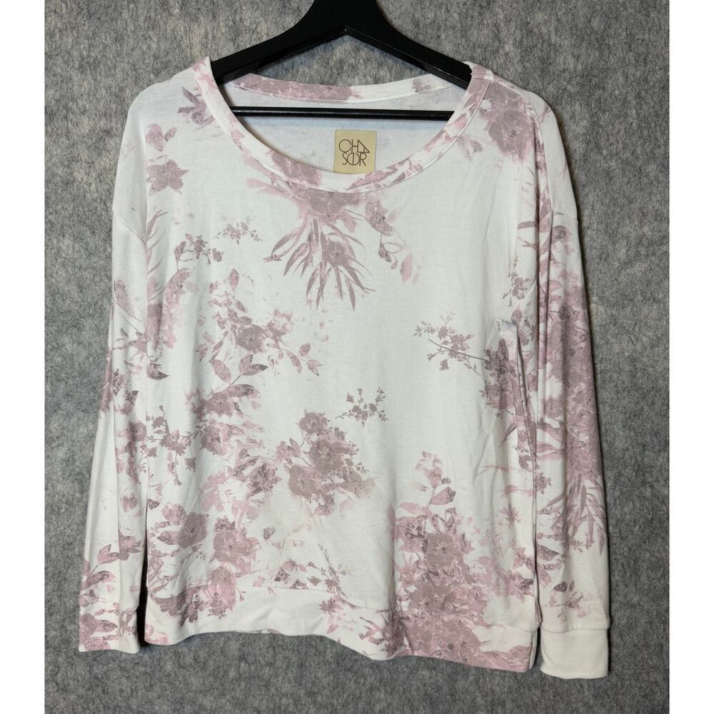 EUC Chaser Womens Long Sleeve Medium Floral Pullover